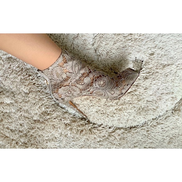 New: Dolce & Gabbana ~Beige~ Cotton Lace Boots 8.5 - Picture 5 of 9